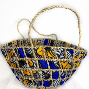 Panier Ecrin d'Afrique, décoration en tissus wax