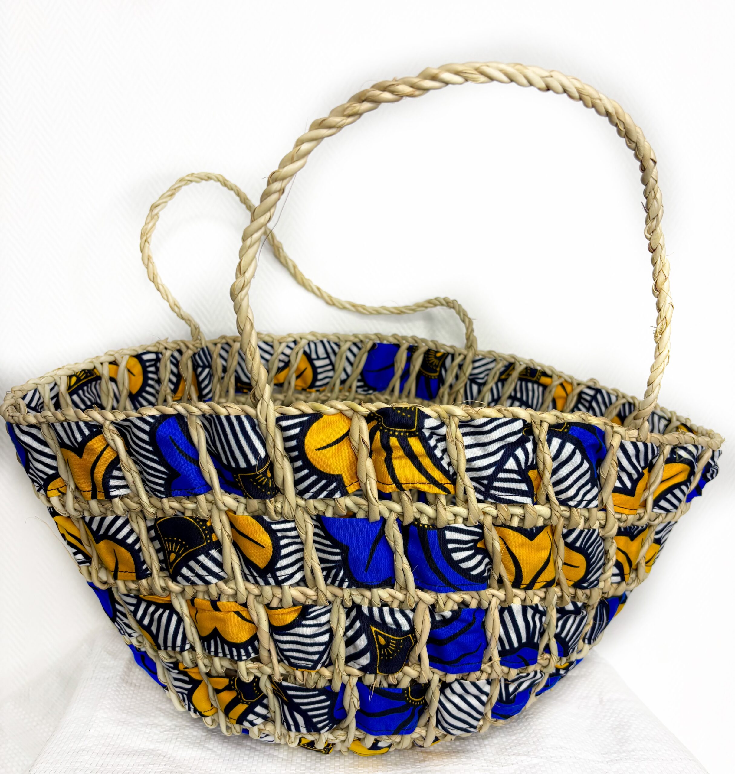Panier Ecrin d'Afrique, décoration en tissus wax