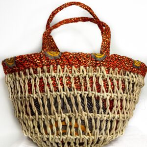 Panier Ecrin d'Afrique, intérieur en tissus wax
