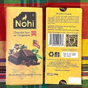 Tablette de chocolat noir au gingembre 100g (origine Cameroun)